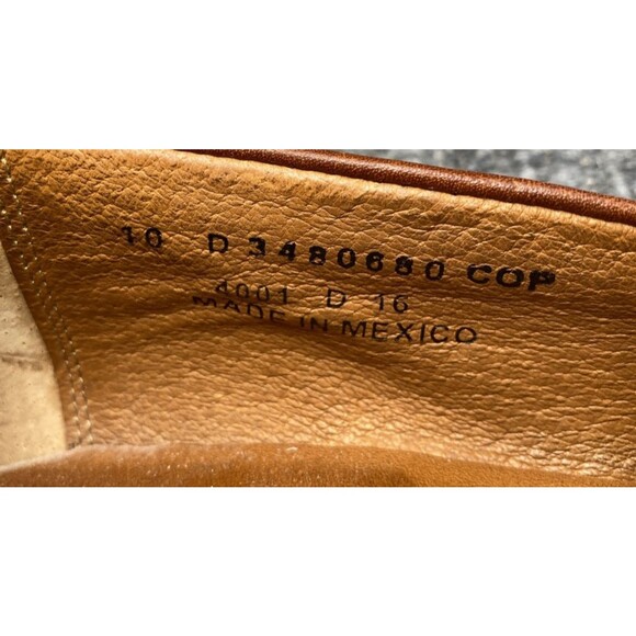 Frye Mens 10 D Cognac Tan Leather Penny Loafers Moc Toe Dress Shoes Mexico 4001 main image 13